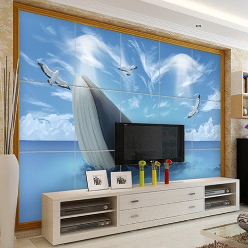 Background wall printed using a PICTEL UV printer