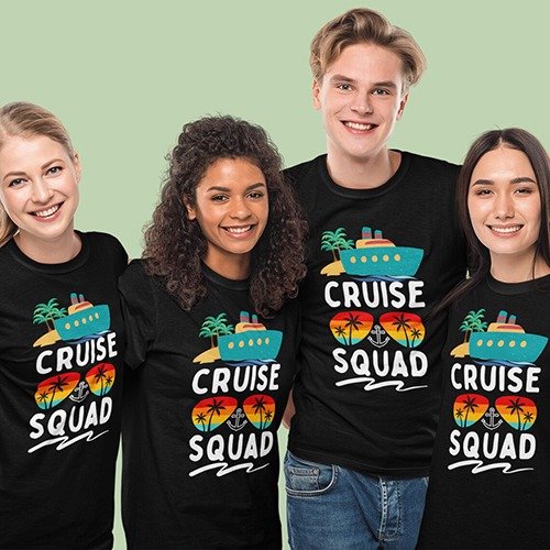 T-shirts printed using a PICTEL UV printer