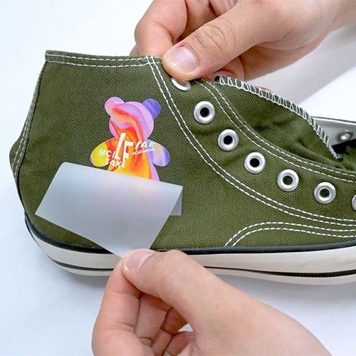 Shoes printed using a PICTEL UV printer