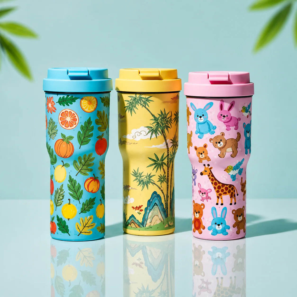 Tumblers printed using a PICTEL UV printer